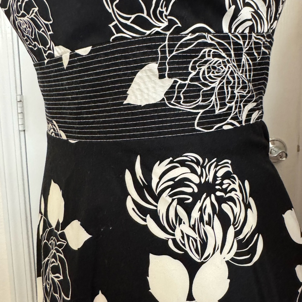 Donna Ricco Black and Cream, Fitted Elegant Dress - Picture 4 of 8